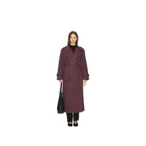 Icon Denim LA Snow PT2020 Cherry Burgundy Oversized Cotton Overcoat Jacket M